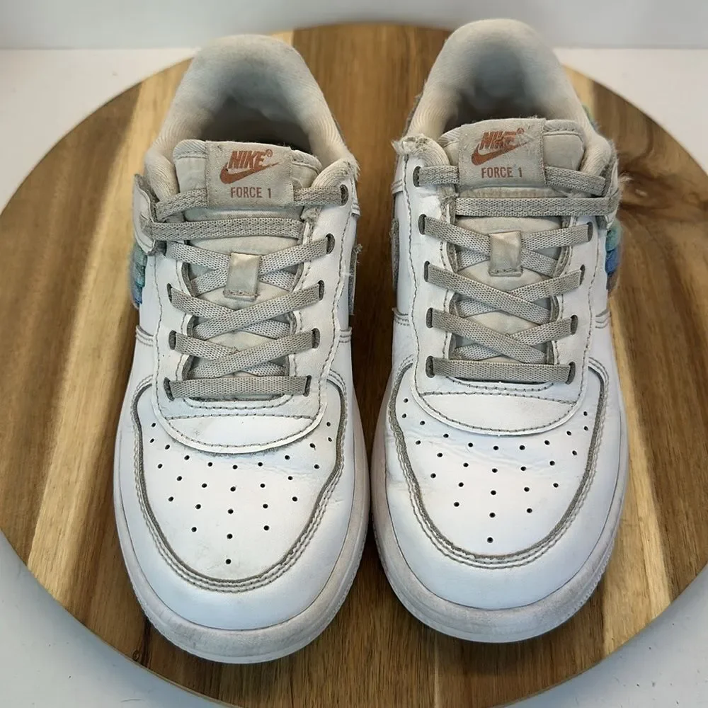 NIKE AIR FORCE 1 Low LV8 Easy On PS Rainbow Puff Sneakers Shoes Youth 2.5 2.5Y